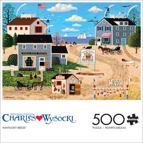Buffalo Games - Charles Wysocki - Nantucket Breeze - 500 Piece Jigsaw Puzzle for Adults Challenging Puzzle Perfect for Game Nights - Finished Puzzle Size is 21.25 x 15.00