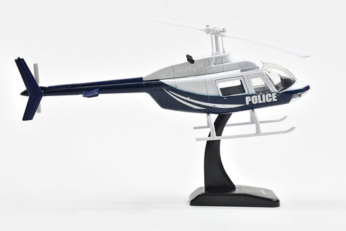 NewRay 206 1/34 Bell Helicopter Dark Blue and White Police Sky Pilot Series Diecast Model by New Ray