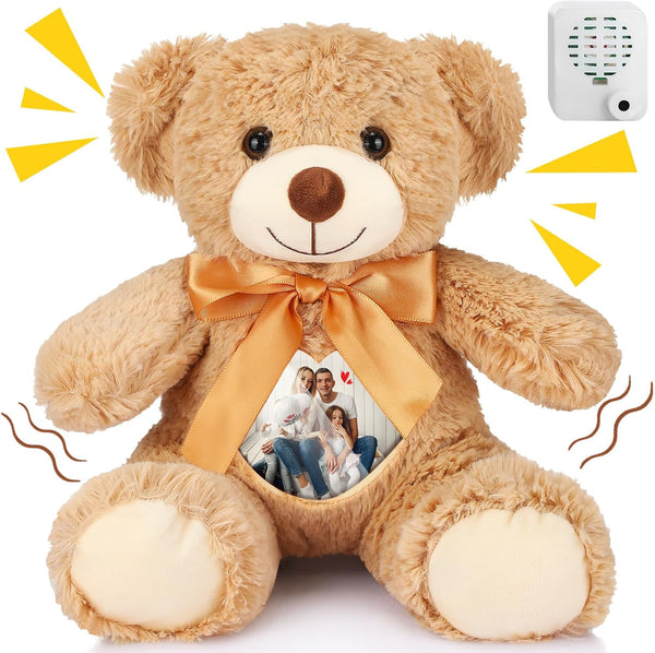 14 Inch Remembrance Bear Plush Stuffed Animal with Recorder, Picture Frame, Voice Recording Gifts