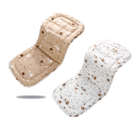 Baby Stroller Cushion, Infant Car Seat Insert, Reversible Universal Soft Newborn Stroller Mat, 100% Cotton Cover