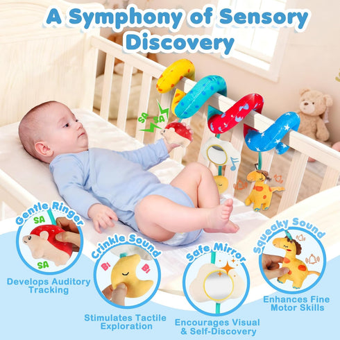 0-6 3 URMYWO Spiral Car Seat Toys for Babies Months, Newborn Toys & Infant Toys, Month Baby Toys, Toddler Travel Toys