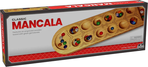 Classic Mancala Game - Full-Sized Wooden Board with Exquisite Detail for 2 Players