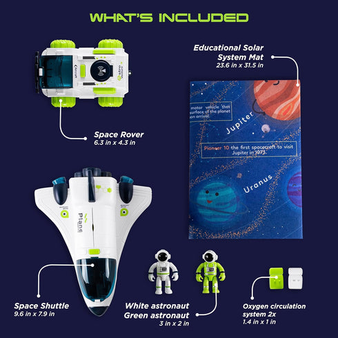 Space Toys for Kids 3-8 - Rocket Ship Toys with Solar System Mat, Space Shuttle, Astronaut Toys, Spaceship Toy for Boys