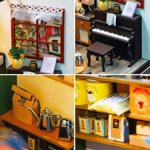 Spilay Dollhouse Miniature with Furniture, DIY Wooden Crafts Kit with Dust Cover and Music, 1:24 Scale Gift