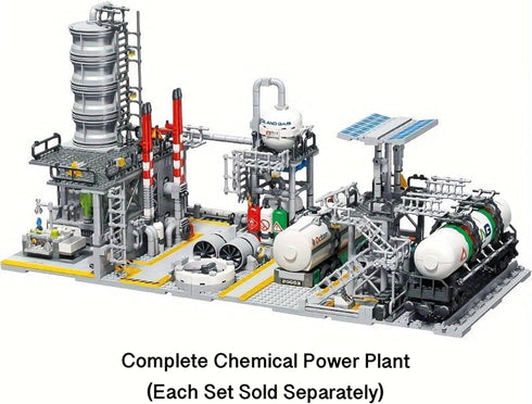 General Jim's Chemical Plant Natural Gas Set, Streetview City Modular Building Block Brick MOC Model