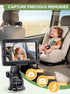 NUOTUN 40 4.3'' 1080P 360 Wireless Baby Car Camera - Hours Rechargeable Battery with Auto Sleep & Night Vision, HD