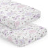 Sweet Jojo Designs 2-Piece Baby Crib Sheets Set (Purple/Grey Boho Floral) for