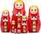 Nesting Dolls Set of 7 pcs - Baboushka Russian Dolls in Hand