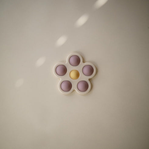mushie Flower Press Toy (Soft Lilac/Daffodil/Ivory)