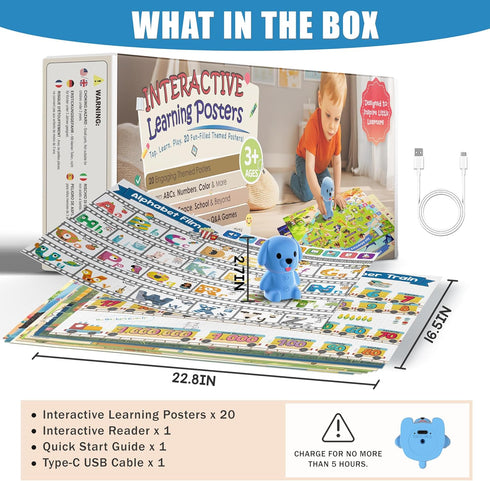 Set, 10 500+ 700+ 3+ QuTZ Talking Pen Poster Learn to Read Sound Posters, Tap to Read Audio Posters, Words & Fun Facts