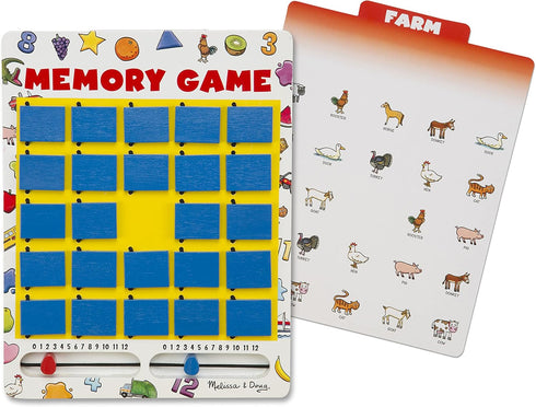Melissa & Doug Flip to Win Travel Memory Game - Wooden Game Board with 7 Double-Sided Cards