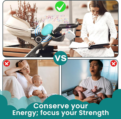 UMINDUS 2-in-1 5 9 2 SensaRocker Baby Stroller Rocker & Portable Sound Machine, Hands-Free Soothing with Speeds