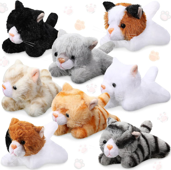 Sumind 8 Pcs Cat Stuffed Animals Bulk Plush Pets 5 Inch Cute