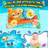 Baby Bath Toys for Toddlers 1-3, Bear Kids Bath Tub Toys with 2 Turtle Swimming Toys & 3 Floating Boat Gifts