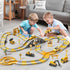 TEMI 236 PCS Construction Toys Race Tracks for 3-6 Year Old Boys, Flexible Track Playset with Construction Cars