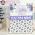 Personalized Violet Flower Baby Blanket, Custom Flower Baby Nursery Blanket, Violet Flower Receiving Bedding Blanket