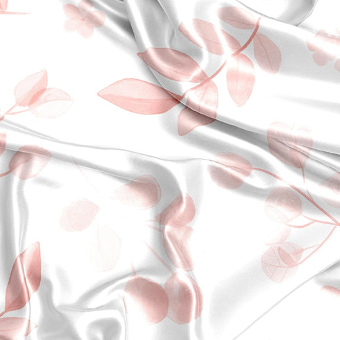 Sweet Jojo Designs Blush Pink and White Floral Leaf Girl Baby Satin Fitted Crib Sheet Infant Newborn Nursery Toddler