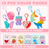 12 Packs JOYIN Valentine's Day Cards with Pop Fidget Keychain Toys, Stress Anxiety Relief Fidget Toys with Cards