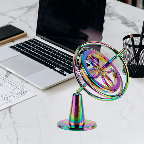 Gyroscope Toy Metal Anti Gravity Rotating Desk Gyroscope, Flying Motion Balance Physics Educational Training Gift