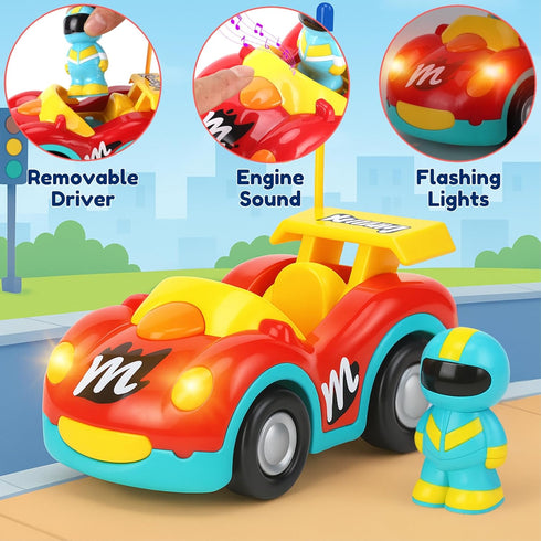 1-3, 18 Liberty Imports My First Cartoon RC Remote Control Cars for Toddlers Ages Radio Control Toy for Baby, Kids