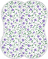 decor gift 4 Pack 22x11in Cotton Muslin Burp Cloths Large Soft Touch Purple Flowers Green Vines Burp Rags for Babies