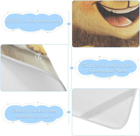 WDdZzyy 28" 52" Cartoon Lion Vintage Bathtub Cooling Baby Waterproof Mattress x Breathable Bed Pads for Adults