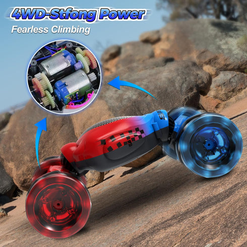 Gesture Sensing RC Stunt Car, Remote Control Toy for Kids 6-12 Year Old, 4WD Transform Hand Controlled 360° Rotating