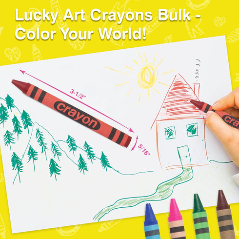 80 Count Lucky Art Red Crayons Bulk - Regular Size Single Color Crayon Refill, Non-Toxic Art Supplies for Teachers