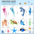 4 Sheets Ocean Fish Wall Decals Stickers, Removable Sea Life Marine Animal Decor for Kids Nursery Bathroom