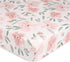 Crane Baby Soft Cotton Crib Mattress Sheet, Fitted for Cribs and Toddler Beds, Pink Floral, 28”w x 52”h x 9”d