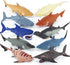 Axbotoy 10 Pack Shark Toys,8" Soft and Stretchy Realistic Shark Toy Set,Floating Bathtub