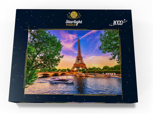 MyPuzzle Premium 1000 Piece Jigsaw Puzzle: The Eiffel Tower and Seine River at Sunset in Paris, France