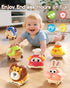 STACTCUTE 6pcs 1-3, 6-12-18 1st Press and Go Animal Toy Cars for Toddlers Baby Push Go Battery-Free Long-Distance