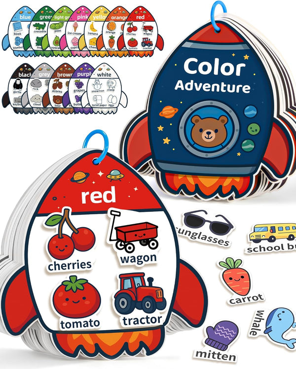 CulinaCraft Montessori Busy Book Color Sorting Toys for 3 Year Old, Preschool Learning