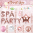 Spa Birthday Party Supplies Girls - Rose Gold Balloon Banner Garland, Star Foil Balloons for Pajamas Birthday