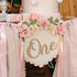 1st Wildflower High Chair Banner Birthday Decorations For Girl Pink Flower Cake Topper Hat Floral Theme Party