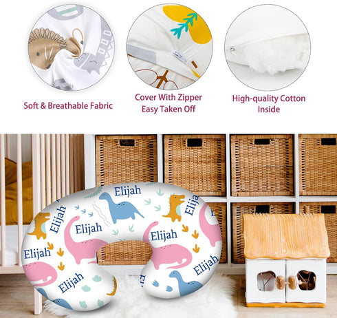 UxCaLuc 1 Custom Nursing Pillow Cover Customize with Name Personalized Nursing Pillow Covers for Breastfeeding Baby