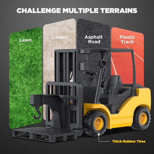 9-Channel 1:18 100-Minute, 2026 Remote Control Forklift Truck Scale Construction Toy, Realistic Sounds, High-Grip