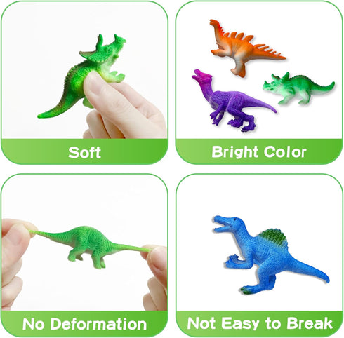16pcs 3+ Dinosaur Series - Temperature Color Changing Bath Toys, Water Table Toy for Easter Egg Fillers,Goodie Bags
