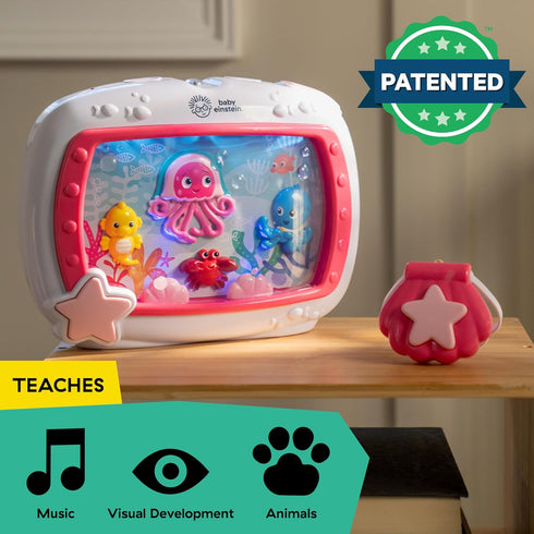 Pink Sea Dreams Soother: Musical Crib Toy & Sound Machine for Newborns