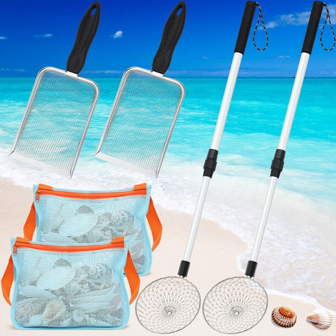 Liliful 6 Pcs New Shelling Tools for Beach Include 2 Shark Tooth