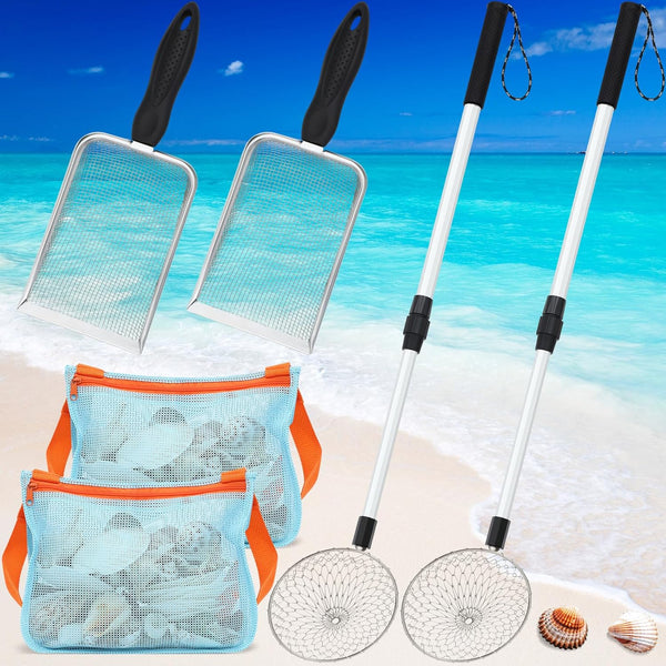 Liliful 6 Pcs New Shelling Tools for Beach Include 2 Shark Tooth