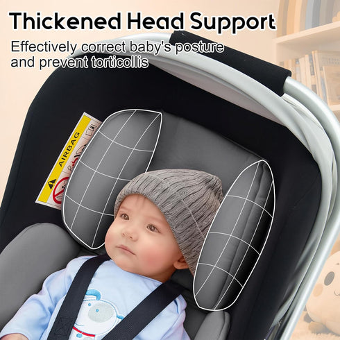 Thickened Carseat Head Support for Infant, Infant Car Seat Insert with Extra Headrest for Preemie to Newborn