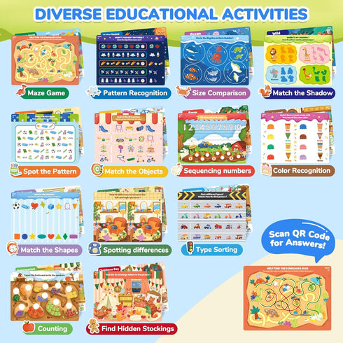 3-5, 4-8 JoyCat Seek & Find Game Books - Preschool Learning Activity for Toddlers & Kids Ages Travel Activities Toys