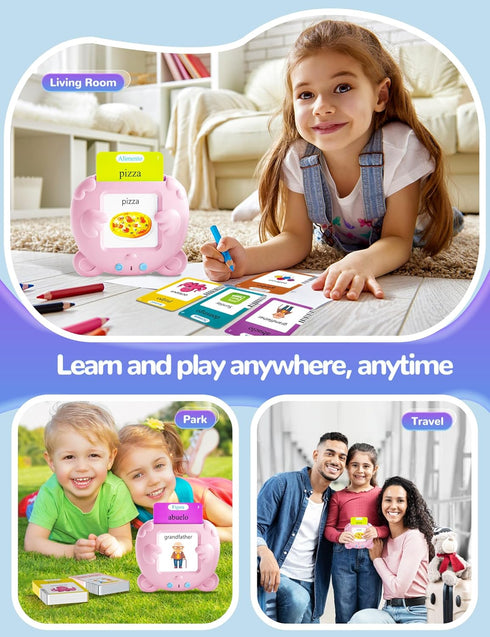 Spanish & English Talking Flash Cards for Toddlers, 510 Sight Words Bilingual Learning Toys for Children, Autism Sensory