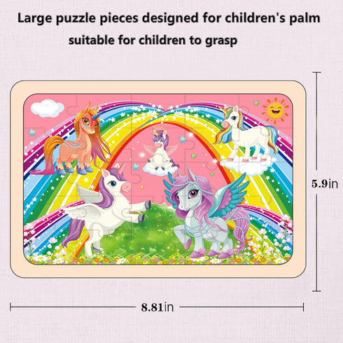 Puzzles for Kids Ages 4-6 - 4 Pack Wooden Jigsaw Puzzles, 24 Pieces Castle Puzzle Set