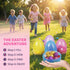 PNIOTAIN 6 6 Inch Pcs Large Easter Eggs Fillable, Colorful Jumbo Plastic Empty Egg Stand Upright for Easter Eggs Hunt