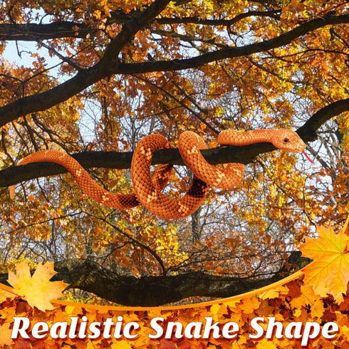 Snake Plush, Large 71 in Stuffed Snake Toy for Kids, Lifelike Plush Snake for Birthday Present Party Prank Prop (Brown)