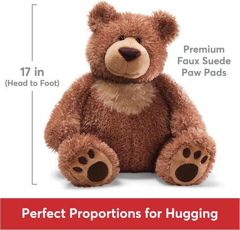 GUND Slumbers Teddy Bear, Premium Stuffed Animal for Ages 1 & Up, Brown, 17”
