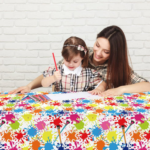 gisgfim 3 Pcs Art Paint Tablecloth, Party Supplies for Art Theme Birthday Decorations for Kids